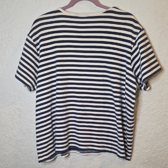 Striped Navy and White Short Sleeve Tee - Picture 6 of 6